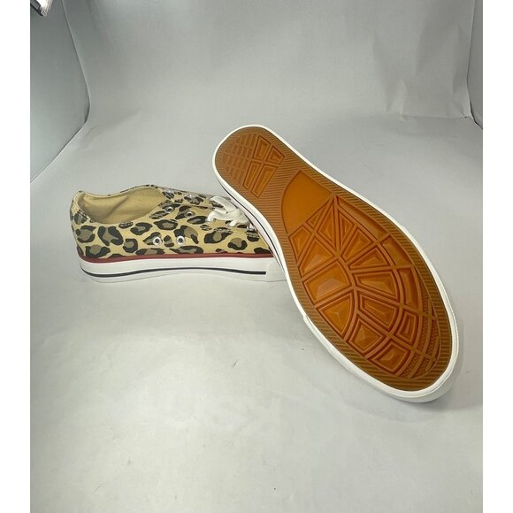canvas womens shoes 8 cheetah style sneakers NNT - Picture 4 of 8